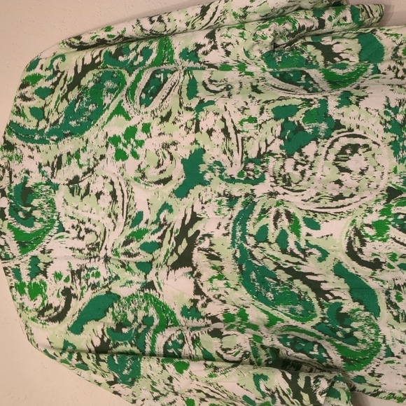 Zara linen blend lined printed oversized kimono Relaxed FitGreen Abstract Print - Picture 10 of 11